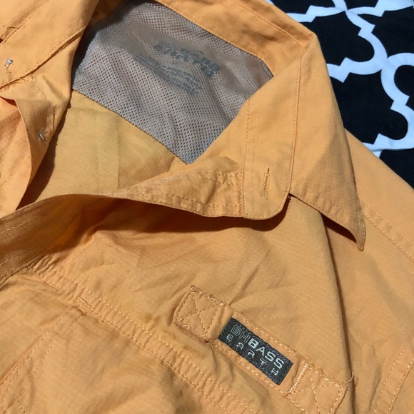 GH BASS EARTH Men's Fishing Vented Cargo Pockets Short Sleeve Button Up Medium - Picture 1 of 5